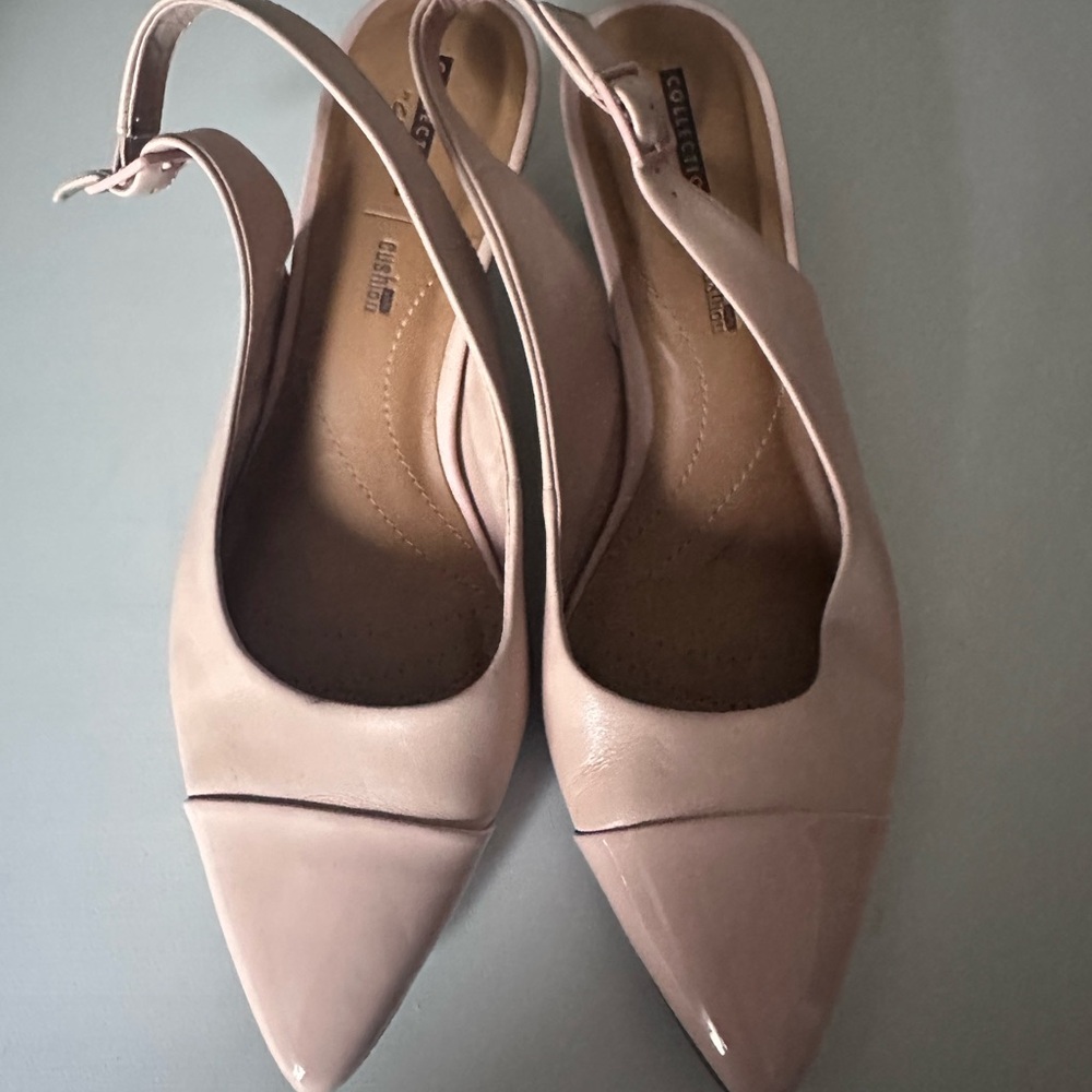 Clarks Women's Cream Slingback Heels